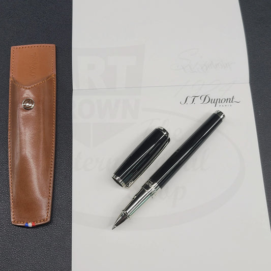 S.T. Dupont Line D / Elysee Large Black Lacquer & Palladium Rollerball Pen , 412674