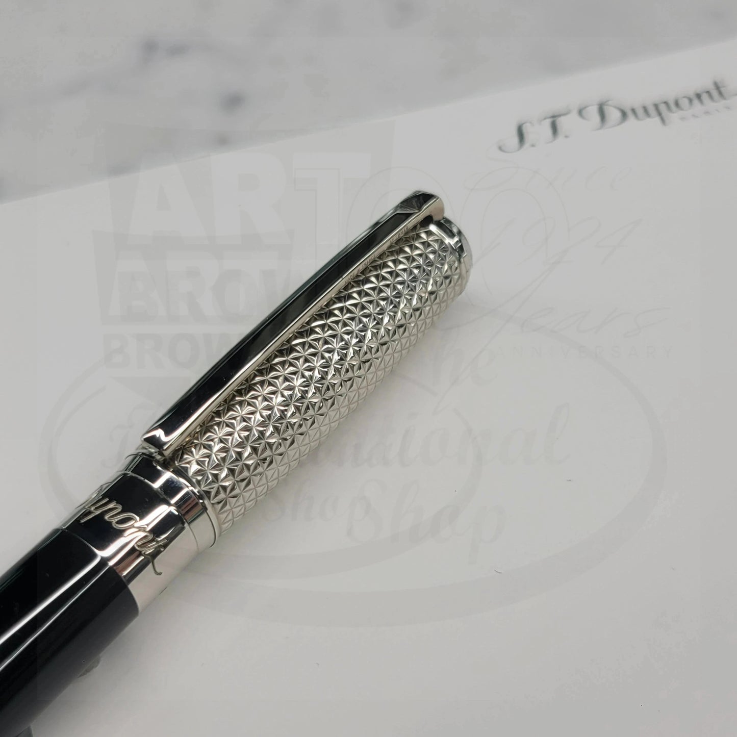 S.T. Dupont Elysee Firehead Natural Black Lacquer & Palladium Rollerball Pen, 412704