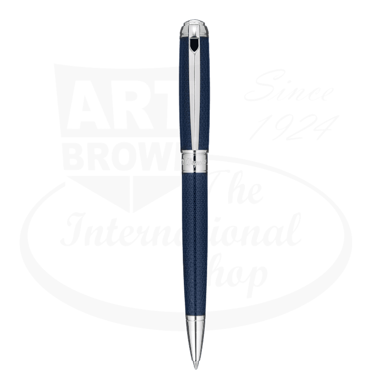 S.T. Dupont Line D Fire Head Blue and Palladium Ballpoint Pen 415104M blue lacquer palladium finish sleek design