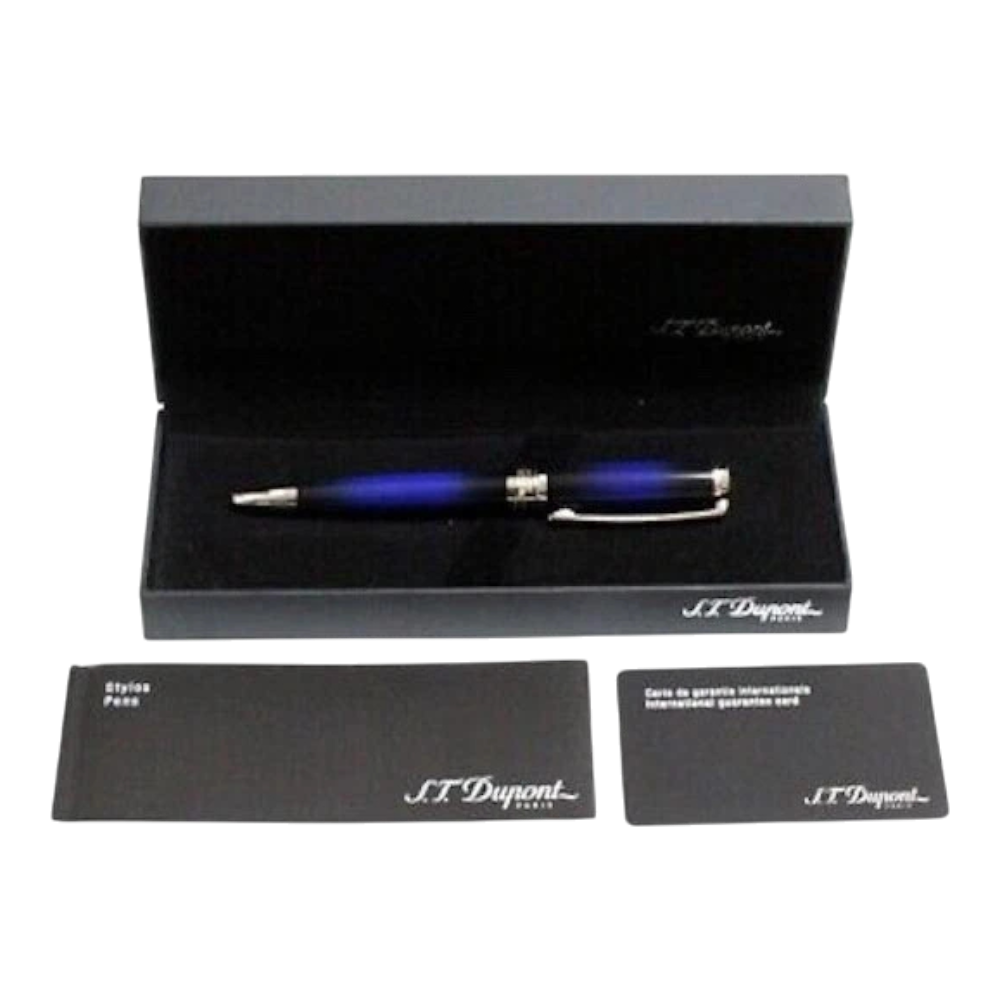 S.T. Dupont Line D Atelier Blue Sunburst Lacquer Medium Ballpoint Pen, 415714