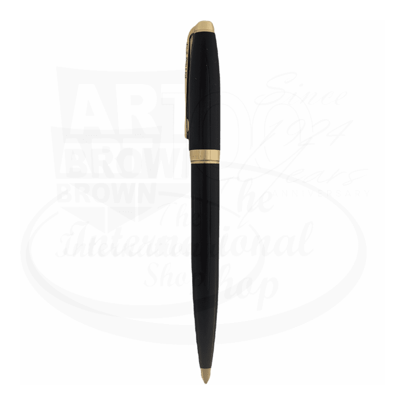 S.T. Dupont Olympio Gold Ballpoint Pen, Large Black Lacquer 455274N