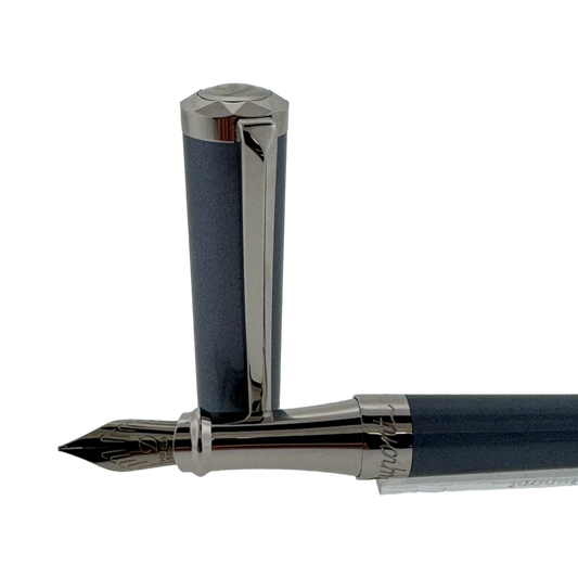 S.T. Dupont Liberte Pearly Grey and Palladium Shantung Fountain Pen, 460005