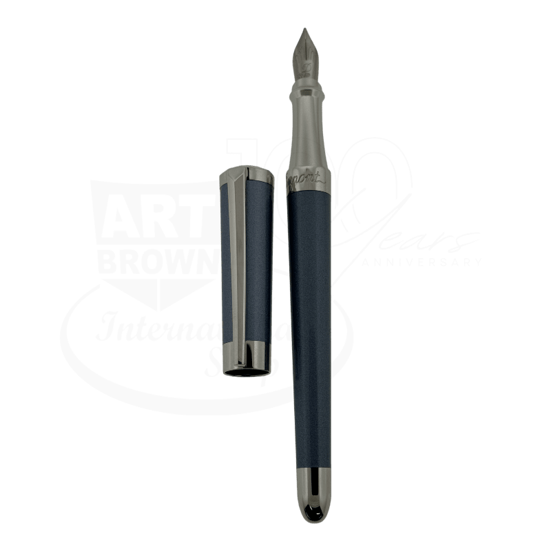 S.T. Dupont Liberte Pearly Grey and Palladium Shantung Fountain Pen, 460005