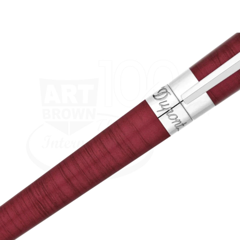 S.T. Dupont Liberte 462021 rollerball pen with palladium trim and textured deep red shantung lacquer barrel