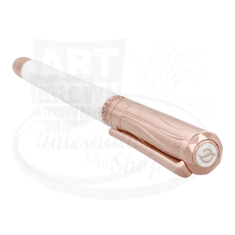 S.T. Dupont Liberte White Lacquer and Rose Gold Rollerball Pen, 462398
