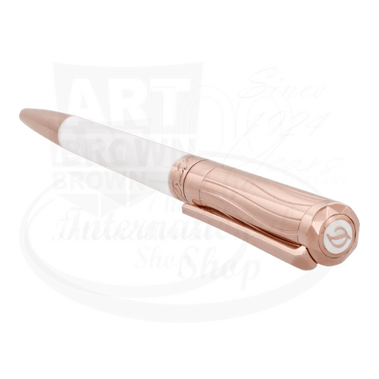 S.T. Dupont Liberte White Lacquer and Rose Gold Ballpoint Pen, 465398