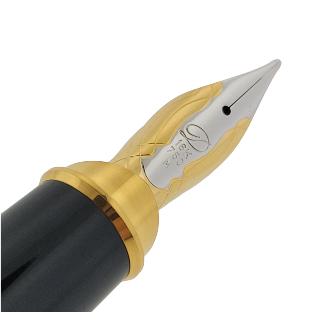 Vintage S.T. Dupont Extra Large Olympio Silver Plated Barley Grain Fountain Pen, 481101M