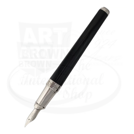 S.T. Dupont Olympio XL Black and Palladium Fountain Pen, 481674M