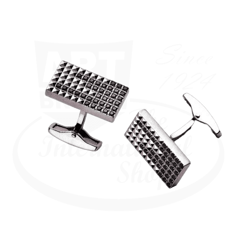S.T. Dupont Prestige Diamond Noir Cufflinks 005415 stainless steel black diamond rectangular textured design