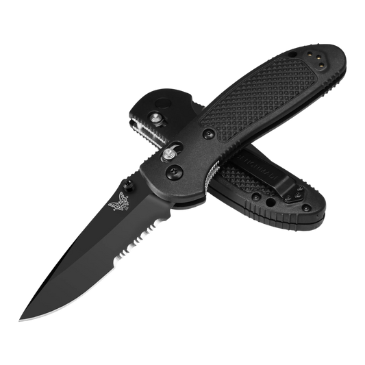 Benchmade Griptilian® Black Grivory® Serrated Drop-point