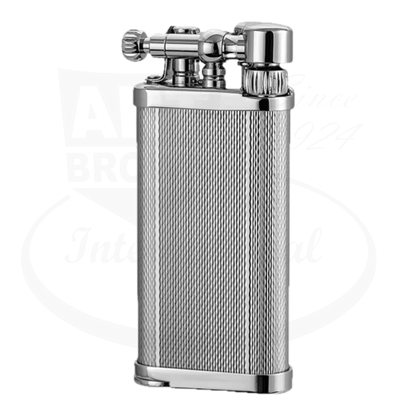 IM Corona Old Boy 64 Pipe Lighter with barley grain design in chrome