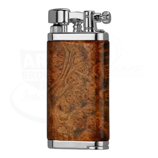 IM Corona 64 Old Boy briarwood pipe lighter with polished silver metal accents and soft flame mechanism