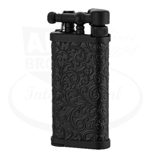 IM Corona Old Boy 64 Pipe Lighter with arabesque design in black 