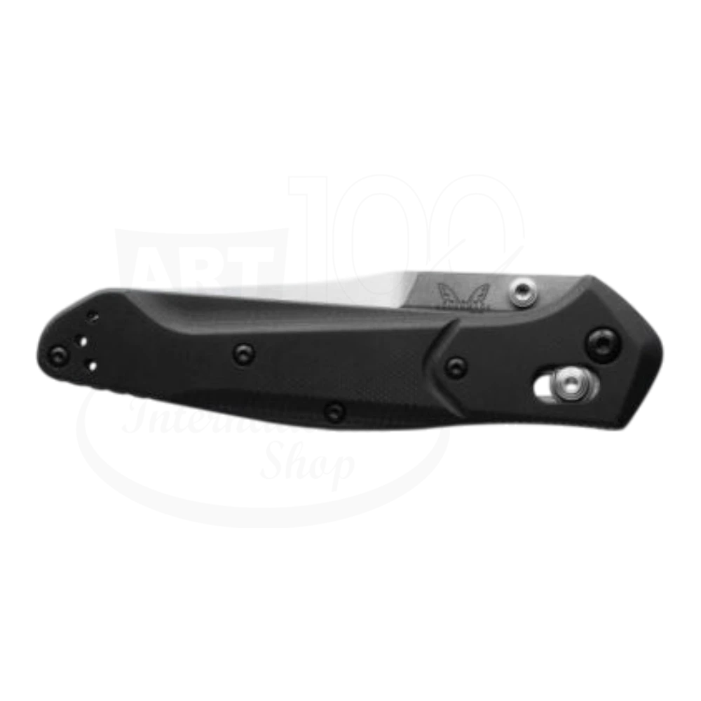 Benchmade Osborne Black G10 Reverse Tanto closed side view with black textured handle gallery position 7 square image