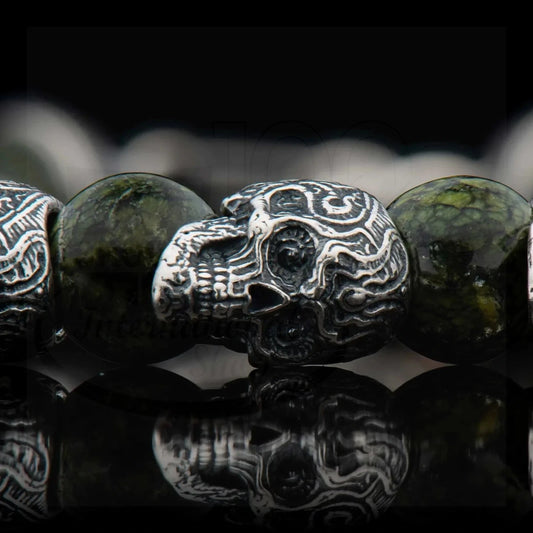 William Henry Reliant Sterling Silver Bracelet with Serpentine Beads