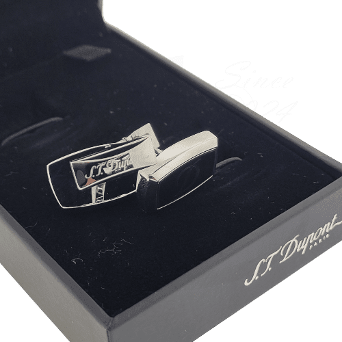 S.T. Dupont Black Lacquer and Black D Logo Cufflinks, 005502