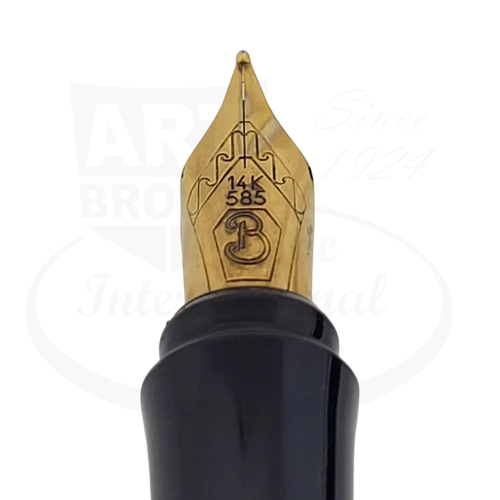 Preowned Refurbished Rollerball & Fountain Pen Set, Black and Gold