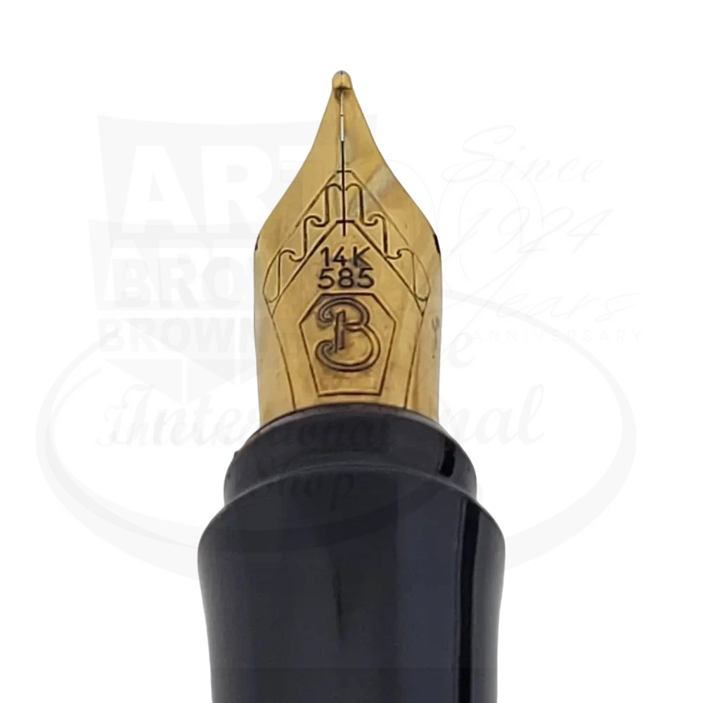 Preowned Refurbished Ballpoint & Fountain Pen Set, Black and Gold