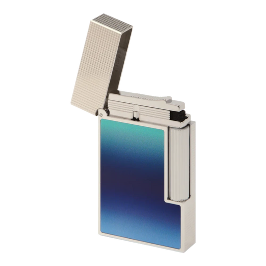 S.T. Dupont Ligne Perfect Cling 2 La Mer Blue Lacquer & Palladium Lighter, C16132