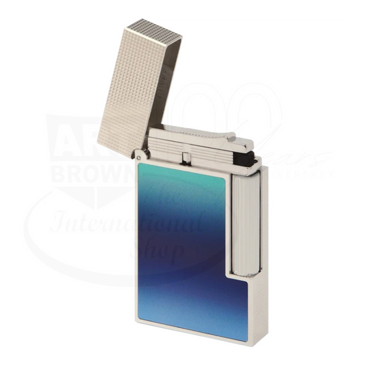 S.T. Dupont Ligne Perfect Cling 2 La Mer Blue Lacquer & Palladium Lighter, C16132