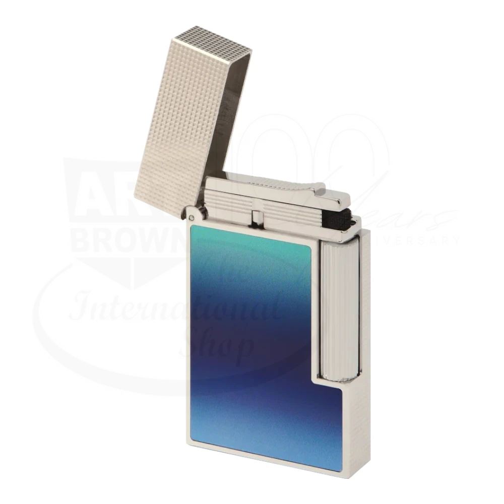 S.T. Dupont Ligne Perfect Cling 2 La Mer Blue Lacquer & Palladium Lighter, C16132