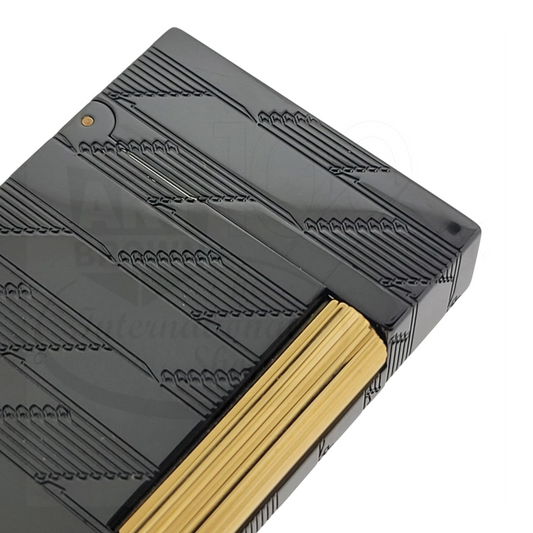 S.T. Dupont Display Model Ligne 2 Perfect Cling Monogram 1872 Black & Gold Lighter, C16179-D1