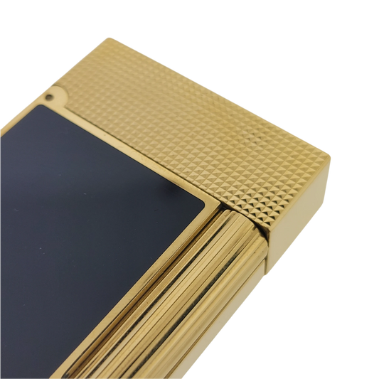 S.T. Dupont Display Model Ligne 2 Perfect Cling Blue Lacquer and Gold, C16457-D1