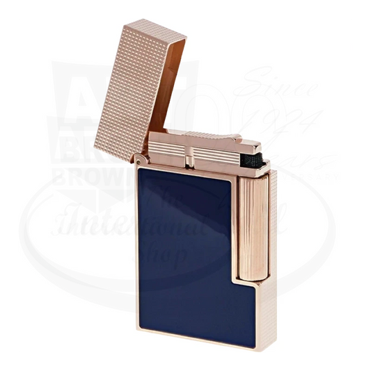 S.T. Dupont Ligne 2 Perfect Cling Microdiamond Head Blue Lacquer and Rose Gold, C16604