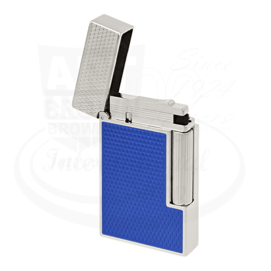 S.T. Dupont Ligne 2 Perfect Cling Electric Blue and Palladium Fire Head Lighter, C16619, blue lacquer with palladium trim lighter