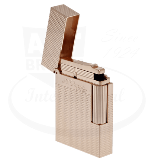 S.T. Dupont Ligne 2 Small Perfect Cling Diamond Head Rose Gold Lighter C18691 with guilloche texture