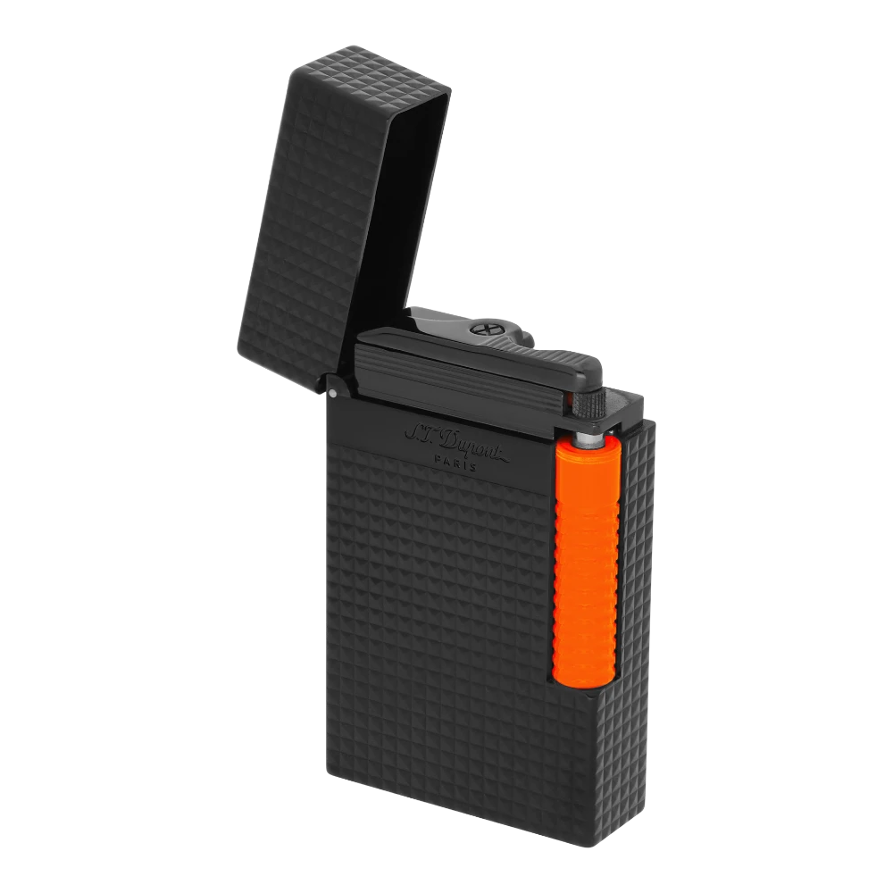 S.T. Dupont New Le Grand Perfect Cling Fluo Matte Black and Orange Lighter, C23069
