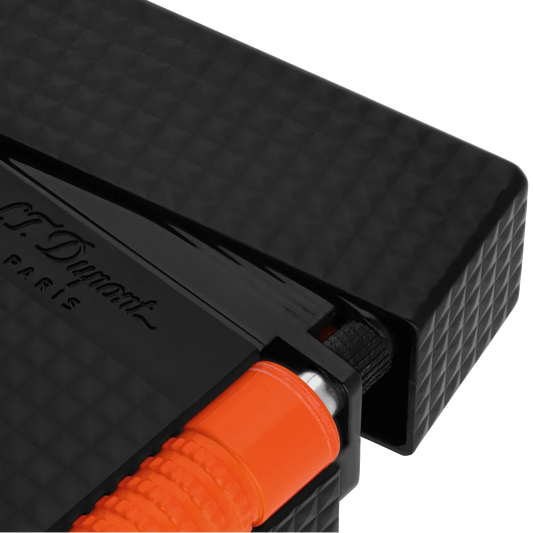 S.T. Dupont New Le Grand Perfect Cling Fluo Matte Black and Orange Lighter, C23069