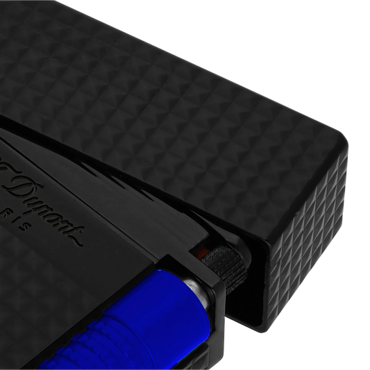 S.T. Dupont New Le Grand Perfect Cling Fluo Matte Black and Blue Lighter, C23071