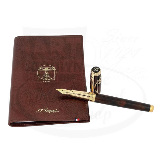 S.T. Dupont Vitruvian Man Writing Kit Notebook & Medium Fountain Pen, C41007N
