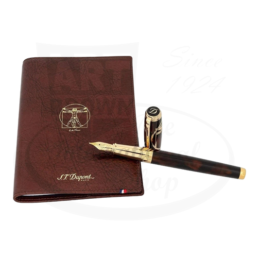 S.T. Dupont Vitruvian Man Writing Kit Notebook & Medium Fountain Pen, C41007N