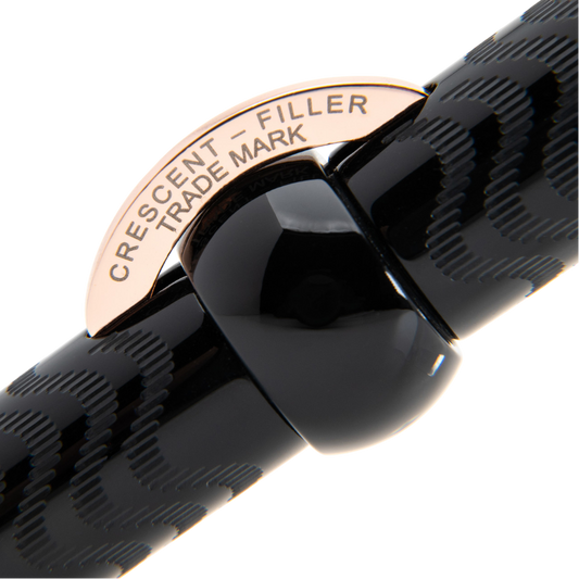 Conklin Mark Twain Crescent Filler Fountain Pen Black with Rose Gold Trim, CK71138