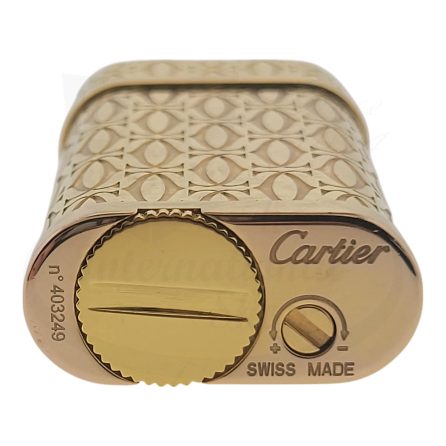Cartier Preowned Vintage Pasha Gold Lighter Cartier-7 engraved gold tone roller ignition compact design