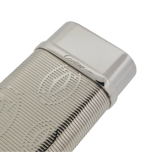 Vintage Cartier Pasha Chrome Horizontal Lines and Cartier Logo Lighter, Cartier-5