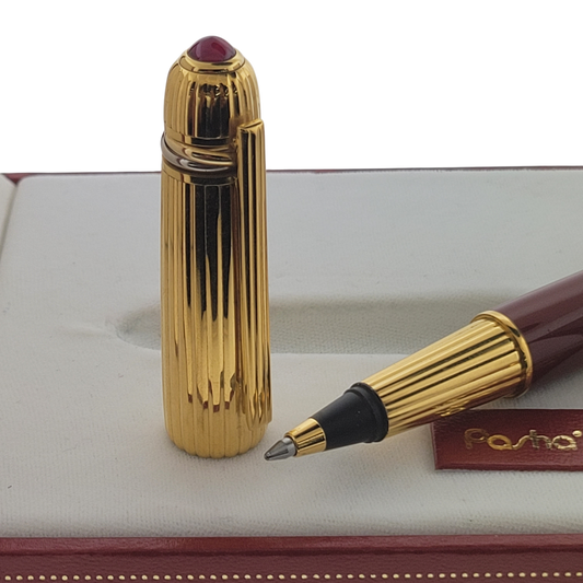 Preowned Cartier Vintage Pasha Ruby Rollerball Pen