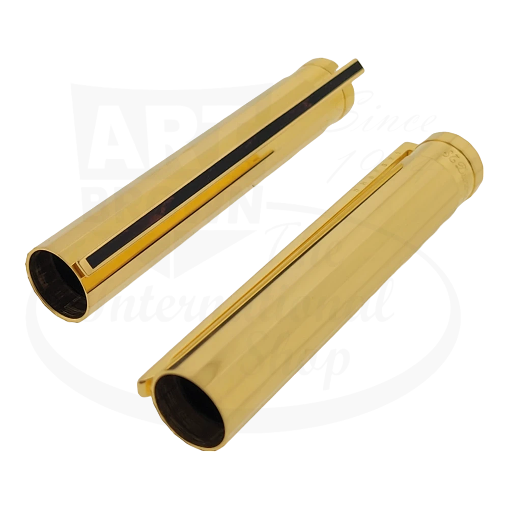 S.T. Dupont Gold Hexagonal Pen caps only - Highlighting the design and build quality of the pen caps.