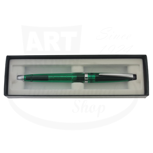 Rare Vintage Cross Solo Collectors Edition transparent green ballpoint pen with silver clip in black foam case
