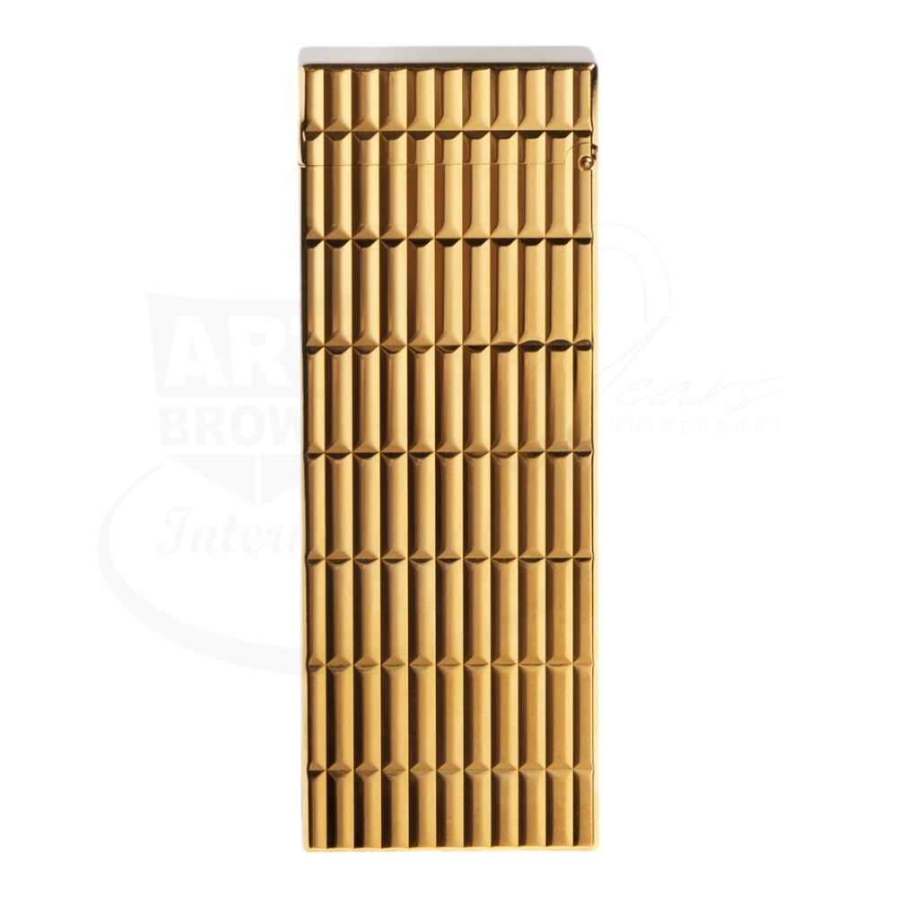 Dunhill Rollagas Archive Gold Lighter DU23FRR5122710D gold-plated brass tall rectangular textured surface square image