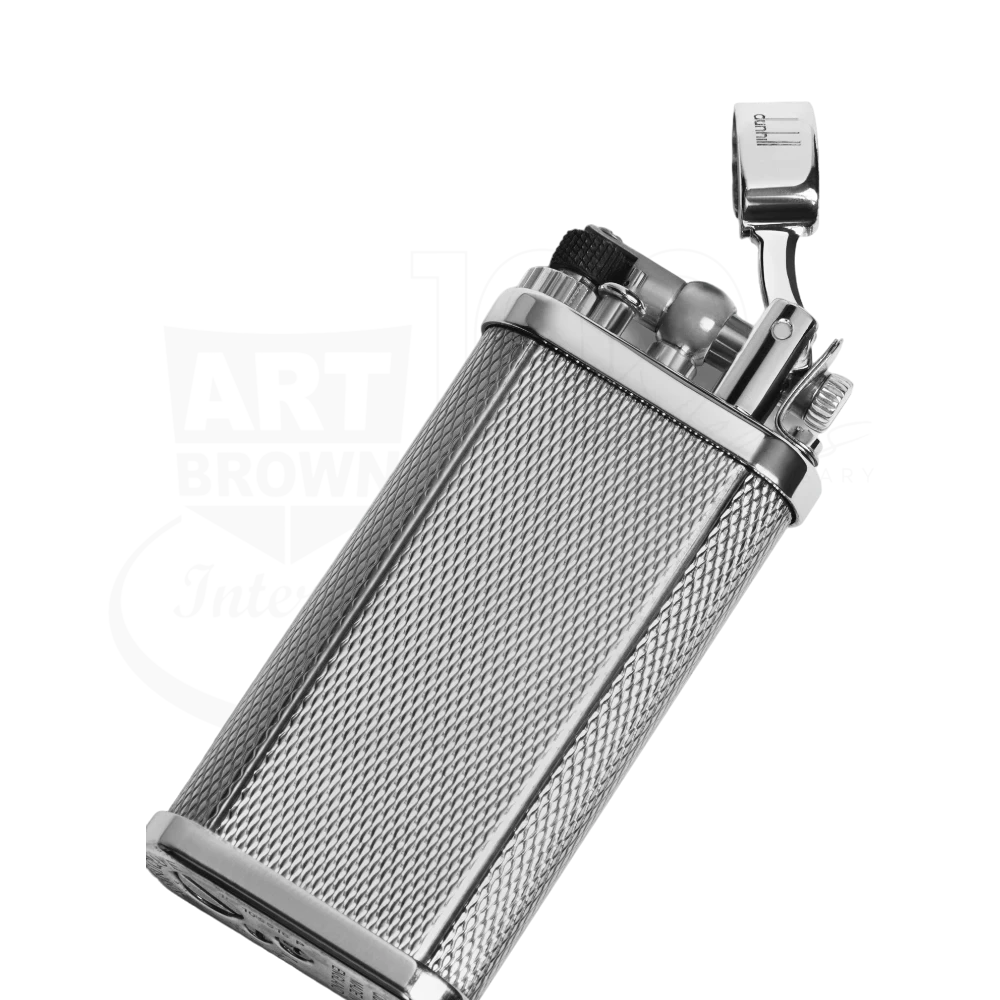 Dunhill Unique Silver Barley Grain Lighter gallery 3, silver-plated brass with textured barley grain pattern, square 1000x1000px
