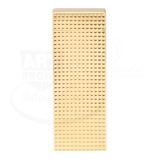Dunhill Rollagas Hobnail Lighter front view highlighting gold geometric hobnail texture