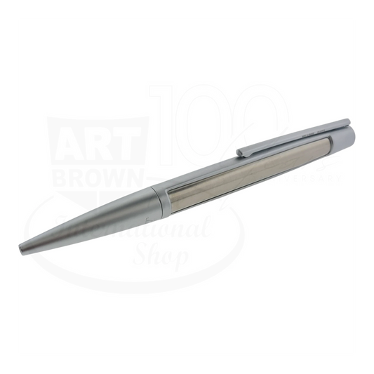 S.T. Dupont Défi ballpoint pen 405674-2 brushed chrome with chrome clip and smooth tapered design