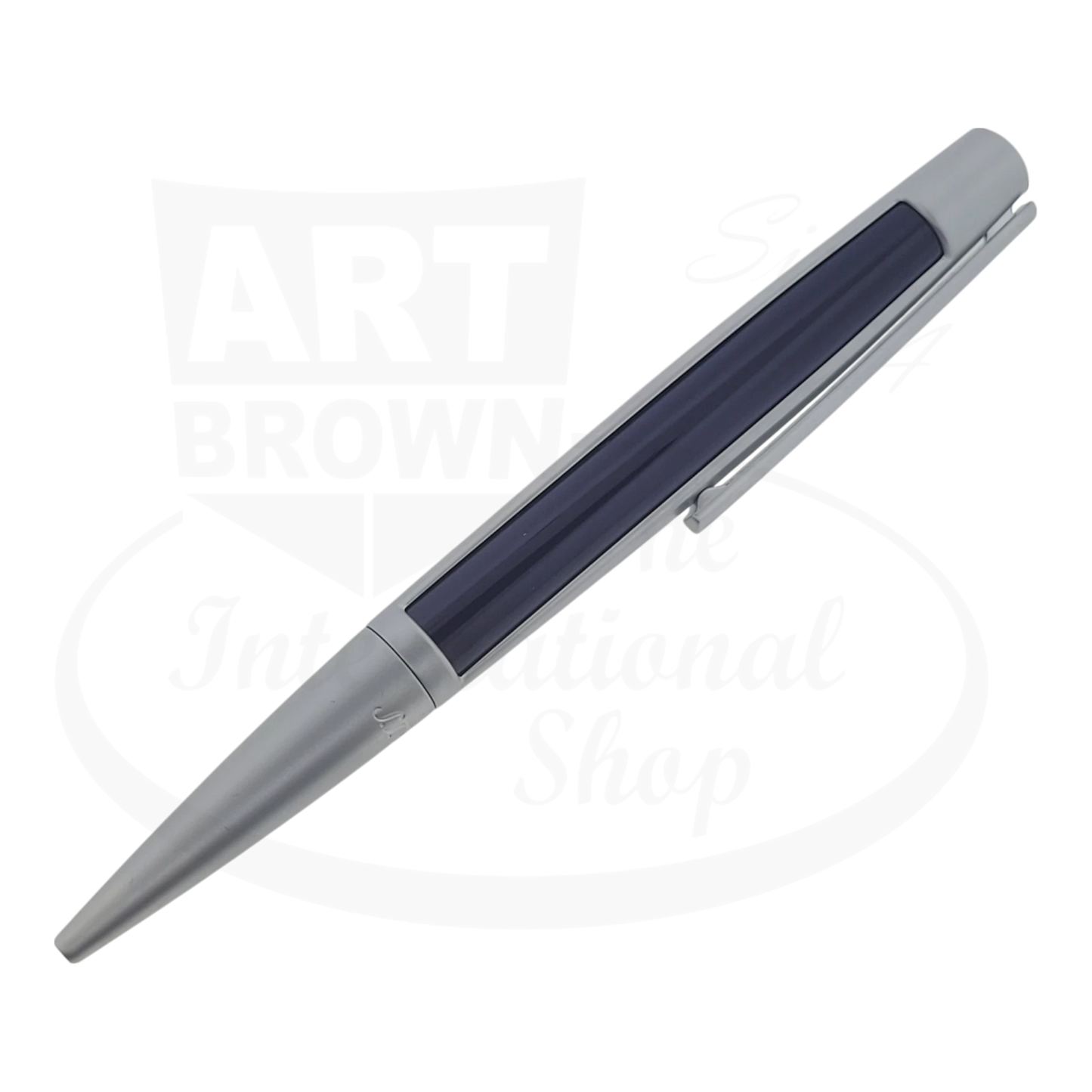 S.T. Dupont Defi Dark Blue & Chrome Ballpoint Pen 405718-2 metal frame sleek aerodynamic design