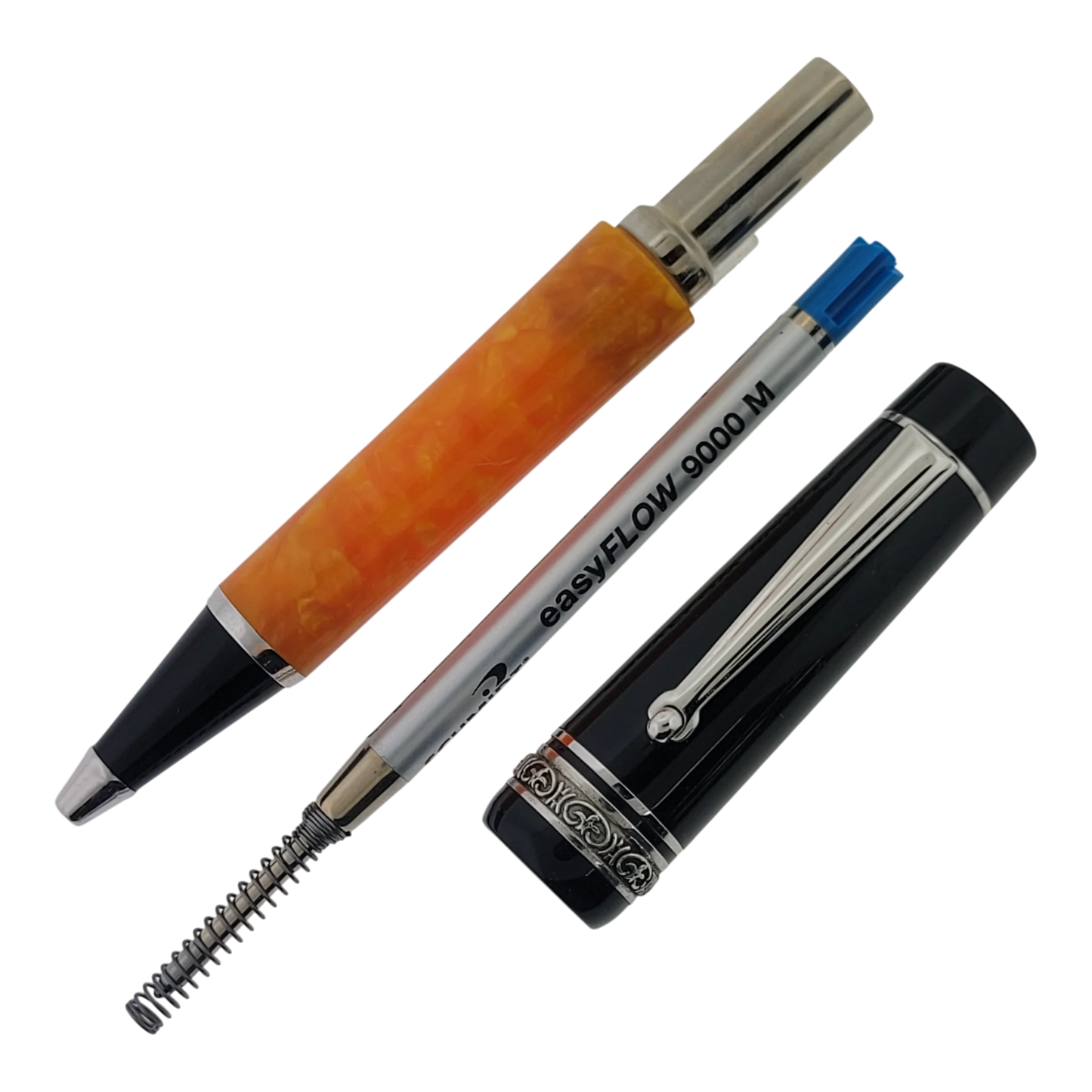 Preowned Delta Dolcevita Orange & Black Ballpoint Pen