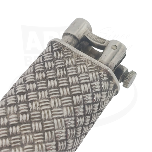 Dunhill Preowned Dunhill Sterling Silver Sylphide Basket Weave Lighter, engraved silver basket weave pattern, slim design