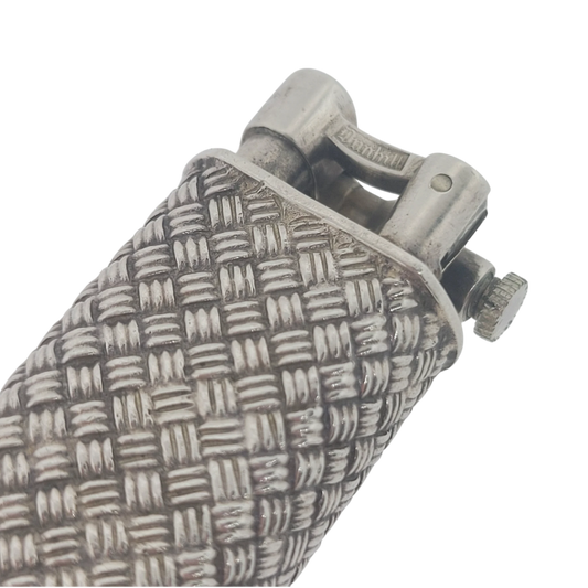 Preowned Vintage Dunhill Sylphide Sterling Silver Basket Weave Lighter, Dunhill-24