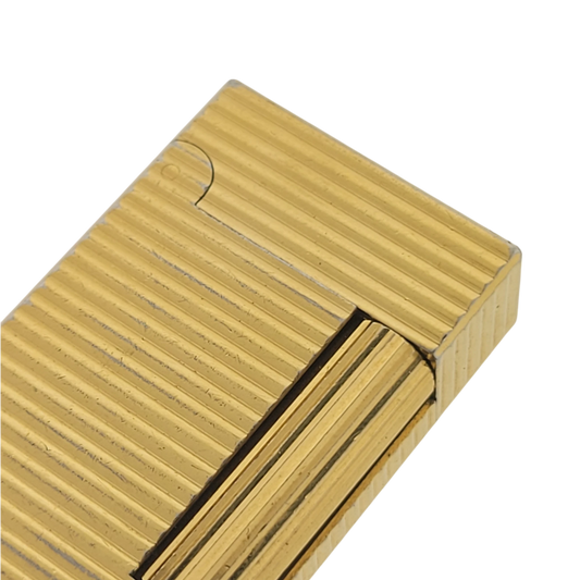 Preowned Dunhill Slim Rollagas Gold Horizontal Lines Lighter, Dunhill-26